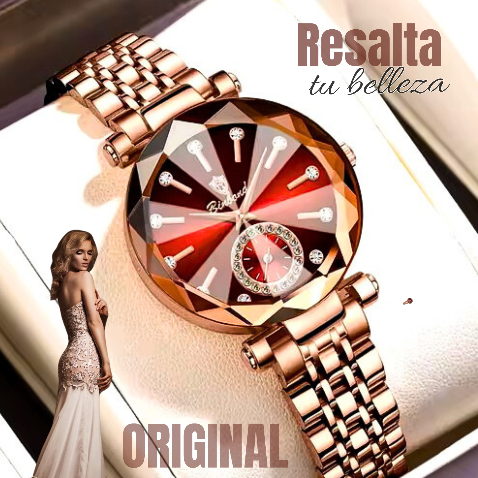 Reloj de Lujo POEDAGAR Original Dama S4 -Rojo