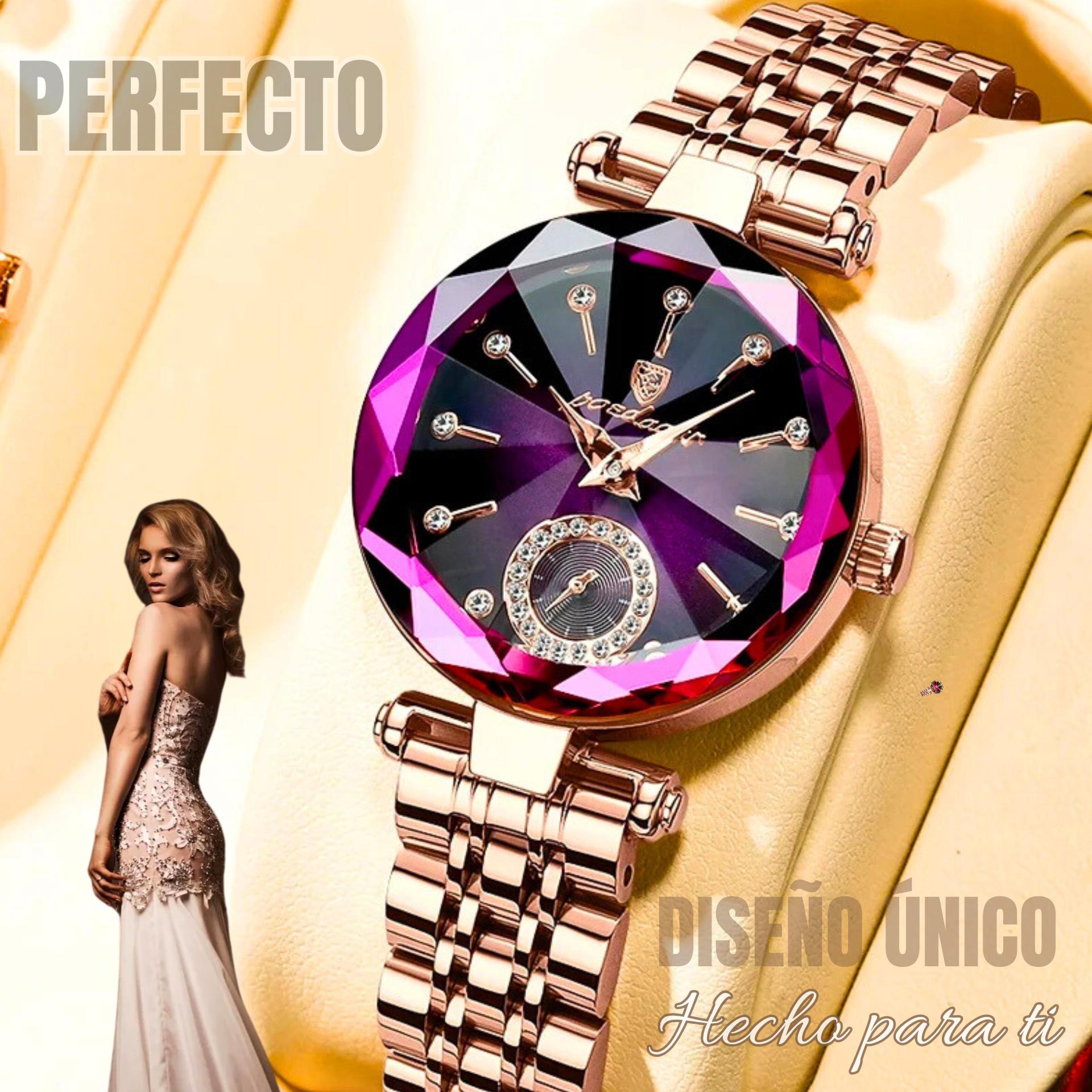 Reloj de Lujo POEDAGAR Original Dama S4 - Morado