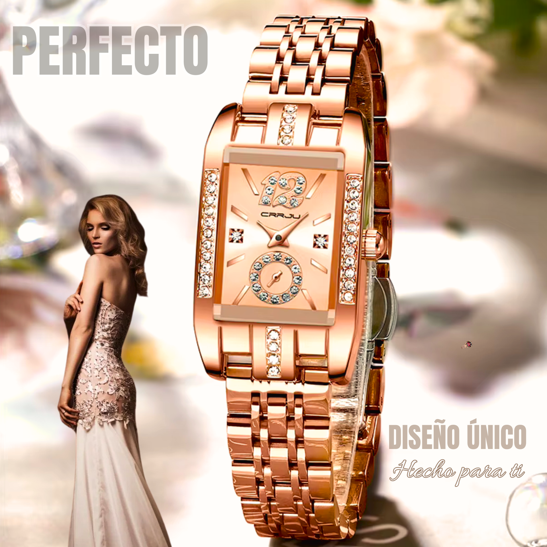 Reloj de lujo CRRJU Pro Rose